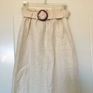 Ann Taylor Linen Cotton Belted Paperbag Pencil Skirt NWT